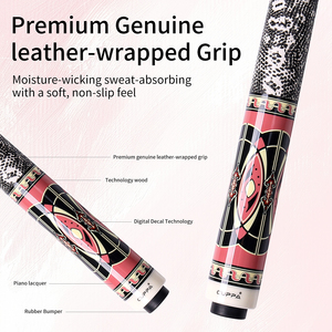 <span class=keywords><strong>Taco</strong></span> de billar CUPPA Premium de fibra de carbono y arce de 58 pulgadas, rosa, con eje ligero de baja deflexión, agarre de cuero y punta de 12.5mm para <span class=keywords><strong>mujer</strong></span> - Product Image 5