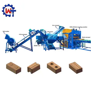 Soil Mud Clay Bricks Making Machine Red Pakistan Automatic Operation JD500 Mixer WT6-10 Fully Automatic 3-4 Workers 13-15s 4.5T