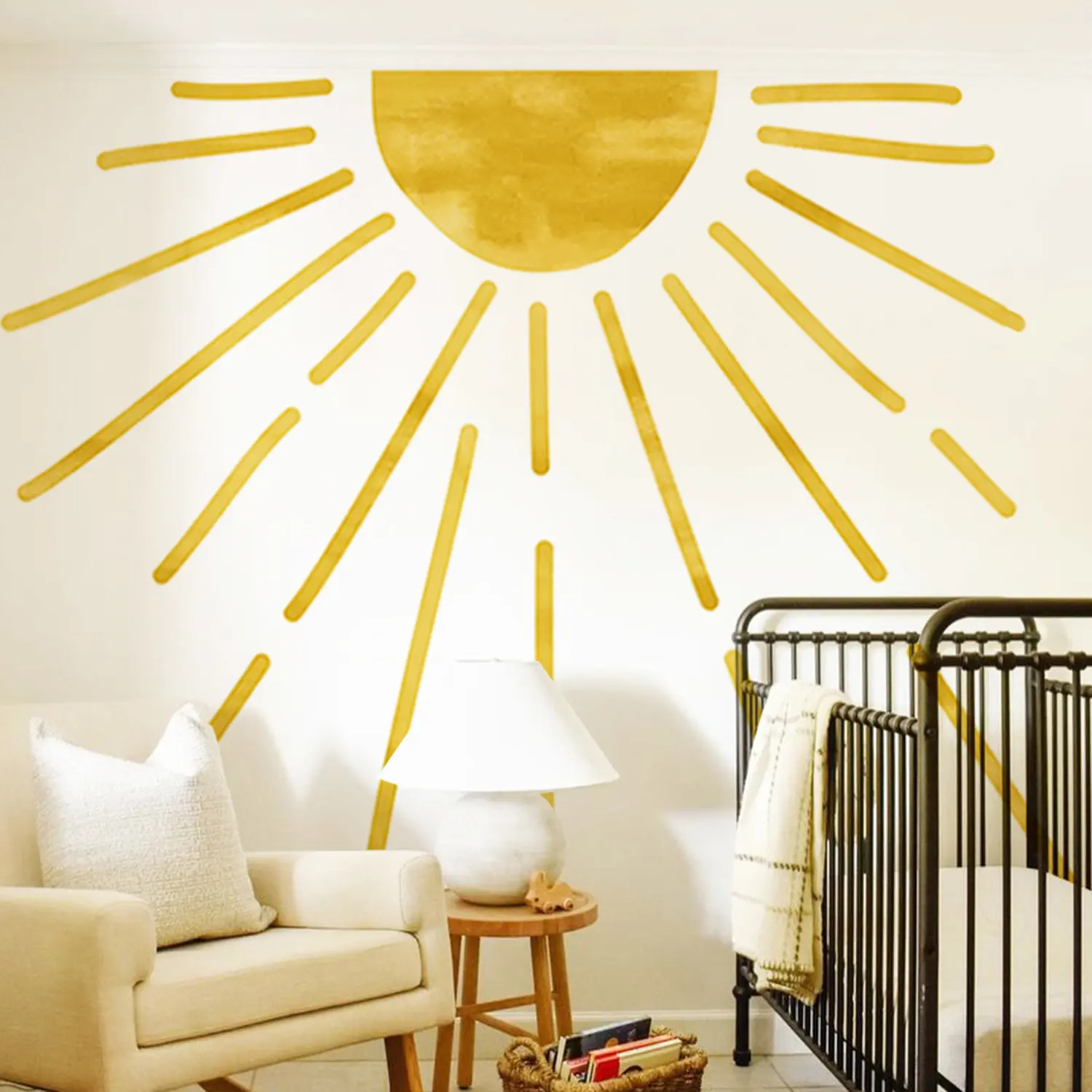Big Sun Pattern Sunshine Design pour décoration murale de chambre d'enfant Stickers muraux