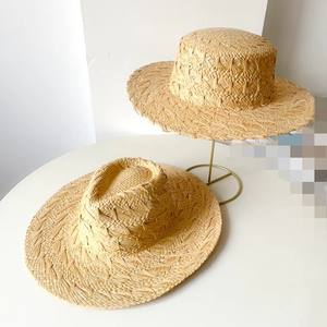 Belle qualité raphia paille large bord Fedora femmes <span class=keywords><strong>Panama</strong></span> chapeaux large bord herbe naturelle plage chapeau d'été pour la protection solaire - Product Image 5
