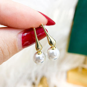 S925 Silver DIY <b>Pearl</b> Accessories Bare Light Edition Ear Nails with 8-13mm Round Beads 21632 <b>Jewelry</b> Earrings - Product Image 1