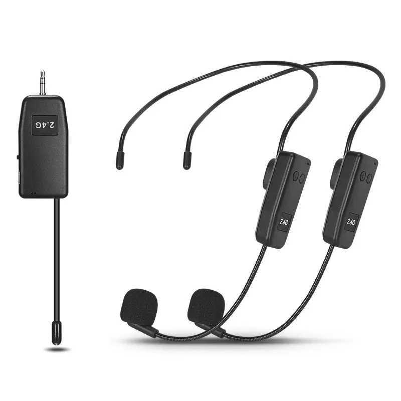 Dual 2.4G Laptop Headband Handsfree Video Conference System Hands-free Wireless Ear Headset Microphone for teaching church