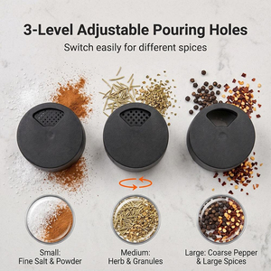 Venta al por mayor: Dosificador de condimentos 2 en 1 personalizado con tapa antipolvo y orificios de vertido ajustables para especias y pimienta - Product Image 3