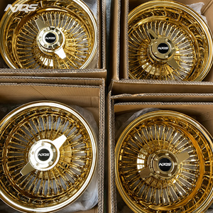 Rodas Raiadas NJQS BRAND 13X7 5 Furos com Tala Larga Invertida e Spinners Knock-Off, compatíveis com Zenith Luxor, Truspoke, Cragar - Product Image 3