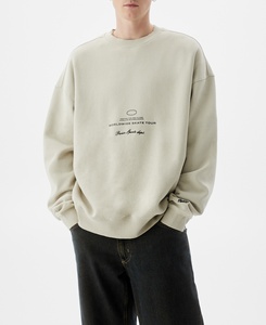 2024 nueva tendencia de alta calidad personalizada OEM hombres holgado ajustado impreso Casual sudadera 100% algodón pulóver Terry de talla grande forro - Product Image 3