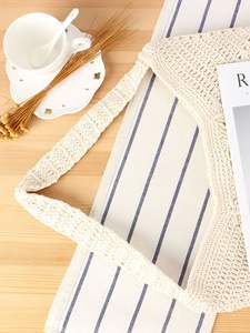 Nuevo bolso de paja cuadrado Granny 2025 para mujer, bolso grande de playa con una sola Correa, bolso de compras tejido de algodón - Product Image 3