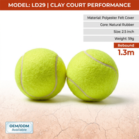 Balles de paddle-tennis à rebond élevé 2,5'' 59g 1,3m en feutre polyester élastique pour entraînement professionnel et divertissement, service OEM ODM personnalisé