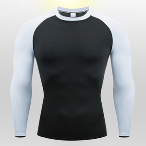 Camiseta Deportiva Bicolor de Manga Larga para Hombre, Sin Costuras, para Entrenamiento Deportivo al Aire Libre - Product Image 1