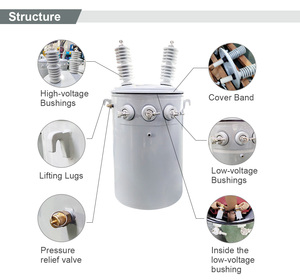 Jzp उच्च गुणवत्ता वाले कारखाने की कीमत 37.5kva 25 kva 7600v से 240/120v 60hz एकल चरण पोल-माउंटेड ट्रांसफार्मर - Product Image 2