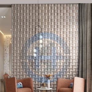 SHENGHANG Panneau <span class=keywords><strong>mural</strong></span> en bois <span class=keywords><strong>de</strong></span> caoutchouc 3D à arc concave, texture damassée, moderne, écologique, imperméable, pour café et restaurant chaleureux - Product Image 3