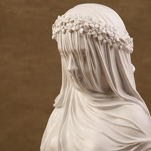 Estatua <span class=keywords><strong>de</strong></span> resina con velo para mujer BCA09, cabeza <span class=keywords><strong>de</strong></span> Chal gótico, escultura artística para decoración del hogar, adornos artesanales - Product Image 4