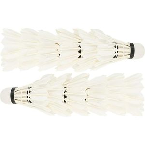 Set di volano Premium da Badminton da 12 pezzi sughero da allenamento bianco Super resistente con anatra e piuma d'oca per l'uso da torneo - Product Image 2