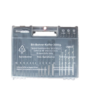 Caja de Brocas Combinadas, 300 Piezas, Brocas Métricas de Longitud Estándar DR300 Multiusos - Product Image 1