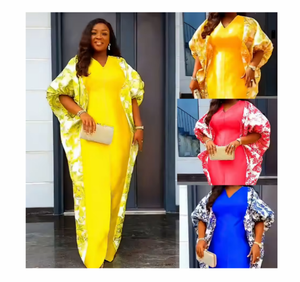 Abiti Tradizionali Africani da Donna Taglie Forti, Veste Lunga Dubai Musulmana Caftano Abaya, Abito da Sera per Feste Ankara Dashiki - Product Image 1