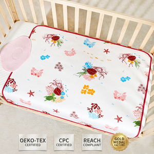 Cambiador Impermeable para Bebé 70x50cm, Protector de Colchón de Cuna Lavable de Algodón, Tapete para Pañales, Portátil para Viaje, OEKO-TEX, OEM - Product Image 1