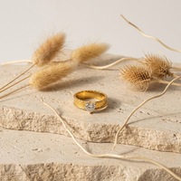 Bagues pour femmes en forme de double goutte d'eau, zircon, ouvertes, réglables, couleur or, étanches, plaquées or 18 carats