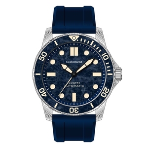 Montres Miyota 9015 personnalisées C3 Super Lumineuses Étanches 300M Boîtier en acier Damas Automatique <span class=keywords><strong>Montre</strong></span> pour <span class=keywords><strong>homme</strong></span> avec bracelet en caoutchouc - Product Image 2