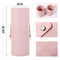 Support de rangement cylindrique en tissu pour pinceaux de maquillage professionnels de luxe, idéal pour les voyages