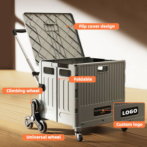 वानुओ घरेलू हैंड-पुल शॉपिंग कार्ट पोर्टेबल फोल्डेबल रोलिंग स्टोरेज कार्ट, टेलीस्कोपिक हैंडल और बड़ी क्षमता के साथ - Product Image 3