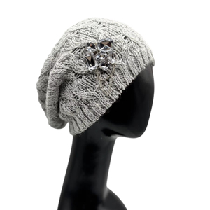 LANDBAS Vente en gros en ligne de bérets tendance, 56% acrylique, 23% laine, 21% nylon, tricot uni, motif en câble, bonnet 56-58 cm, hiver - Product Image 1