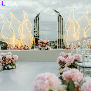 LEDA Wedding Arch <b>Stand</b> Event Birthday Party Decoration Supplies Heavy Duty Led Metal Arch <b>Backdrop</b> Wall - Product Image 2