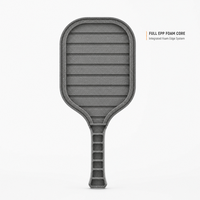 Raquette de pickleball avec surface en graphite à friction, protection des bords, poignée en cuir longue, noyau de 14 mm, matériau hybride Gen3