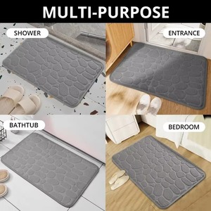Tapis de bain rose gaufré antidérapant en mousse à mémoire de forme et velours pour la maison et l'hôtel - Product Image 5