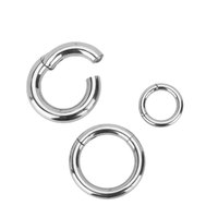 Anneaux multi-usages en acier inoxydable chirurgical 316L, multicolores et multi-tailles, à charnière, sans soudure, pour septum, nez et oreilles