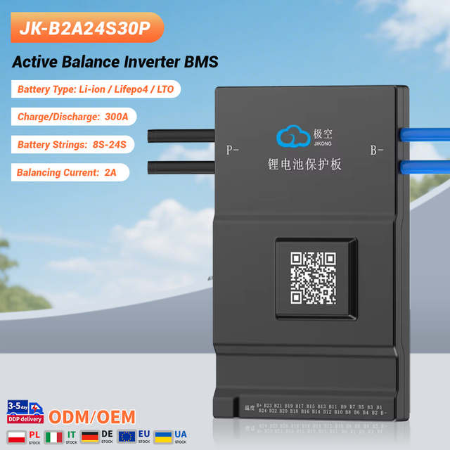 JIKONG Smart Active Balancing Battery BMS JK-B2A24S30P 8S-24S Active Balance 300A Lithium Ion RS485 BMS Lifepo4 Battery Pack