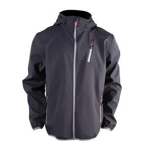 Outdoor Maintenance Red Gray black Blue Polyester Lastane workwear jacket Windproof Three-Layer Composite Hooded Jacket