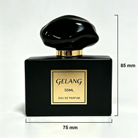Nouveau design, flacon de parfum carré en cristal ambré brun de 50 ml, flacon de parfum de luxe personnalisé, flacon de parfum élégant avec boîte