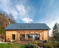 Rumah A-Frame Ramah Lingkungan Tahan Cuaca Panel Sandwich Aluminium Berinsulasi / Panel Insulasi Tahan Api untuk Atap 5