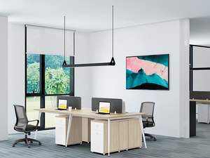 Guangzhou <span class=keywords><strong>BERSON</strong></span> muebles suministro directo cara a cara 4 asientos con marco de caja de alambre mesa de conferencias Marco de escritorio - Product Image 5