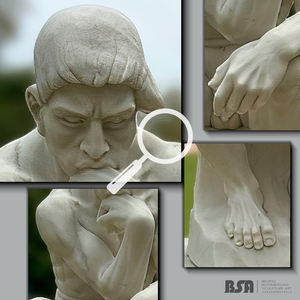 Estatua de hombre pensante de mármol personalizada, escultura tallada de pensador, estatua de hombre pensante de piedra para decoración de Hotel - Product Image 2