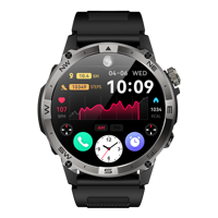 Montre connectée de sport d'extérieur HK08 avec écran AMOLED, GPS, moniteur de fréquence cardiaque, tracker d'activité physique, étanche IP68, écran tactile