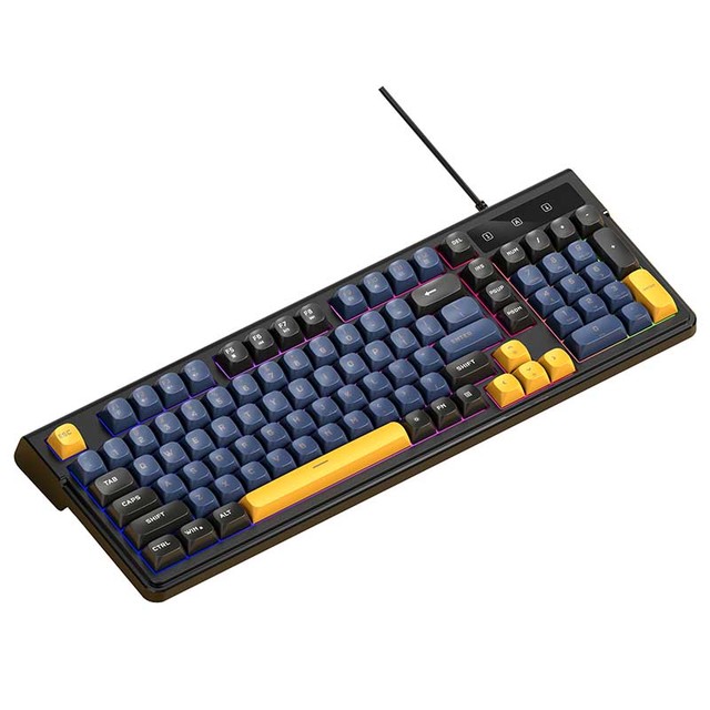 T13 Wired Gaming Keyboard Three Color Mixed 98 Keys 19 Key No Flush Portable Keyboard for Laptops Mobile Phones Outdoor Offices