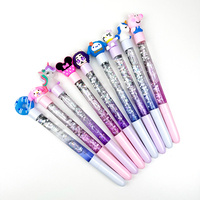 Stylo Gel Licorne Promotionnel avec Sable Mouvant, Cadeau Mignon en Plastique, Stylo à Paillettes Flottantes Dessin Animé 0.5mm Marque Ango Personnalisable