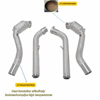 Downpipe Stainless Steel High Flow dengan Katalis/Insulasi Panas untuk Mercedes-Benz G500 G55 G63 G65 W463 W464 M177 AMG. Tersedia.