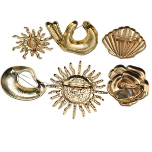 Bottoni in metallo per vestiti con bottoni floreali in oro copri gemelli forme irregolari bottoni da sole in metallo - Product Image 5