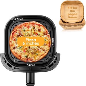 Freidora de Aire Eléctrica de Acero Inoxidable de 4.5-8L para Uso Doméstico y en Autocaravanas, Superficie Antiadherente, Ahorro de Energía Automático, Fácil Limpieza - Product Image 3