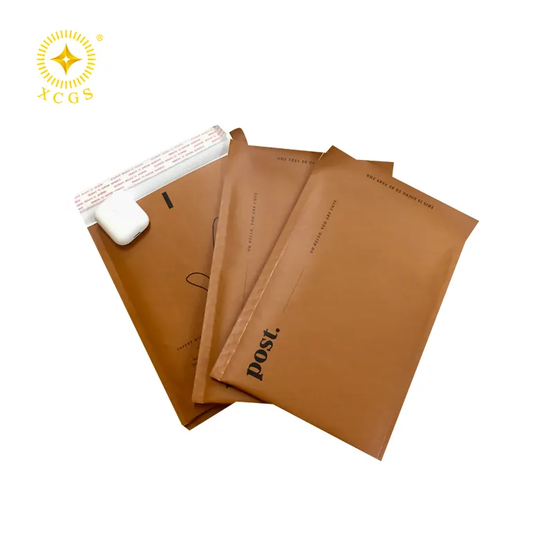 Custom Kraft Bubble Mailer Compostable Bubble Padded Envelope Kraft Paper Envelope Shipping Bubble Bag For Cosmetics