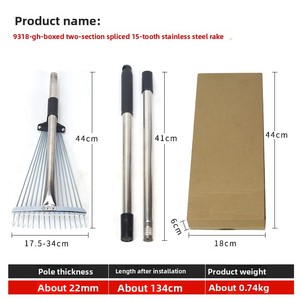 Kính thiên văn thép không gỉ xử lý cấp công nghiệp hướng dẫn Sử dụng Cỏ cào phẳng mặt đất lá quét cỏ Claw OEM vườn công cụ - Product Image 6