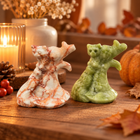Figurine de chat en cristal sculpté, mignonne, faite à la main, décoration animale en pierre pour la maison, le bureau, collection ou cadeau