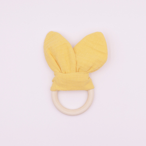 Attache-sucette tressée, anneau de dentition lapin, anneaux en bois, jouets pour bébé - Product Image 5