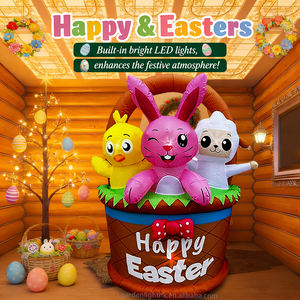 Decoraciones Inflables de Pascua para Interiores y Exteriores, Conejo, Pollito y Oveja en Cesta de 6 Pies, para Decoración de Hogar, Hotel, Jardín y Fiestas - Product Image 5