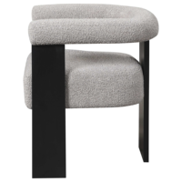 Fauteuil de Salon de Manucure Luxe Nordique en Bouclé, Chaise Moderne à Cadre en Bois Massif pour Studio de Beauté Haut de Gamme et Atelier de Techniciens Ongulaires