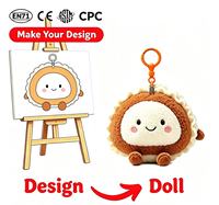 Porte-clés en peluche personnalisés, certifiés EN71 CPC, avec logo et forme sur mesure, petits animaux en peluche, en coton PP et maille, pour anniversaire