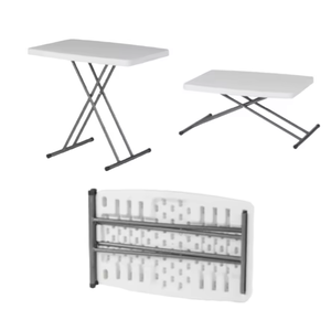 Bán Buôn HDPE Hình Chữ Nhật <span class=keywords><strong>30</strong></span> Inch Gấp Chiều Cao Có Thể Điều Chỉnh Bàn Ăn Cho Trong Nhà Ngoài Trời Bên Bữa Tiệc - Product Image 1