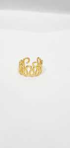 Gold Wavy Statement <b>Ring</b> | <b>Adjustable</b> | Modern Minimalist | Boho Stacking <b>Ring</b> | Gift for Her - Product Image 3