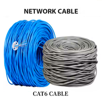EN STOCK Cable de Red CAT6 de Alto Rendimiento para Interiores, UTP, Conductor Sólido CCA, 8 Conductores, 300m de Longitud, Color Azul